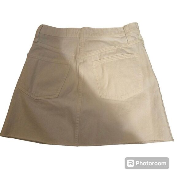 Madewell Size 26 White Mini Skirt Rigid Denim‎ A-Line Summer School Teen - Picture 2 of 8